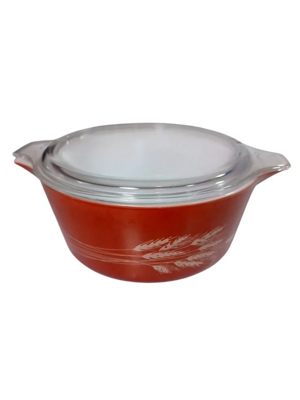 Vintage Pyrex Autumn Harvest Large Wheat Casserole Dish with Lid 475B 2.5L x